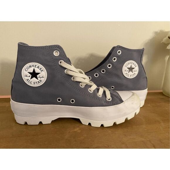 Converse size 9 womens Chuck Taylor All Star Lugged grey White sneakers shoes - Picture 1 of 7